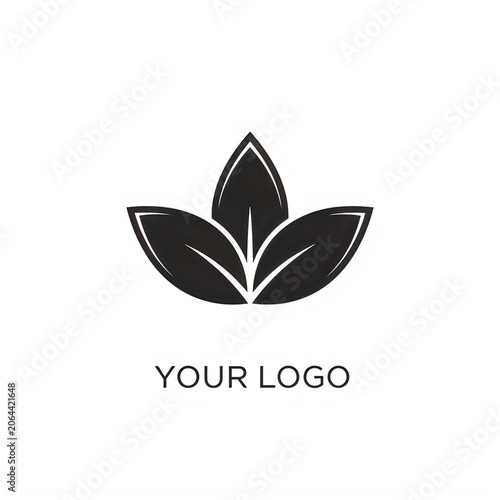 A black and white logo of a lotus flower