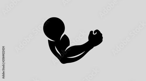 Foto A simple flat vector icon of a flexed muscular arm.