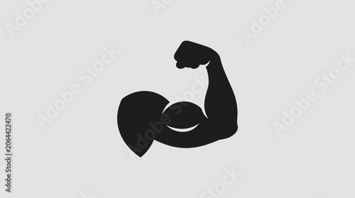 Schilderij op canvas A simple flat vector icon of a flexed muscular arm.