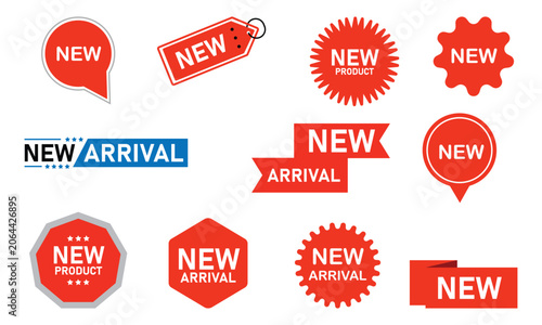 New product, new arrival and new icon set. vector and illustrations