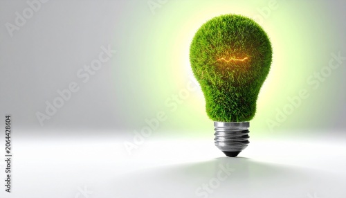 Eco Light Bulb with Grass and Sun Inside