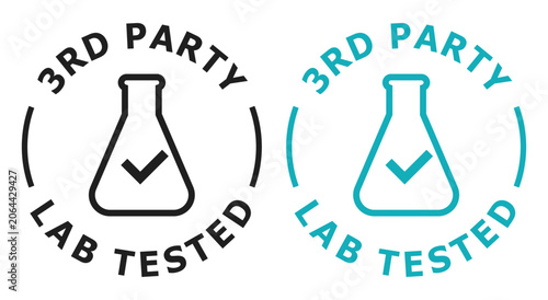 3rd party lab tested vector icon