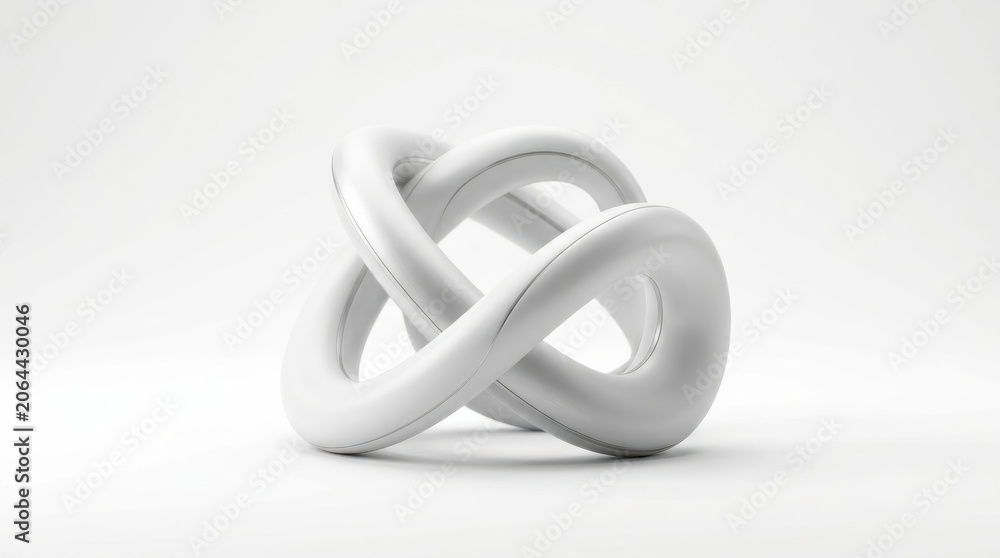 Fototapeta premium Smooth 3D curved object minimal design for technology innovation and creative visual concept, high quality commercial photography,