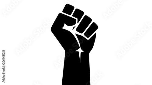 Fist of Solidarity: A powerful black fist raised in the air, symbolizing unity, resistance, and the fight for justice. This iconic gesture evokes strength and a collective spirit.