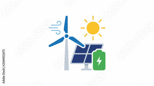 Illustration of renewable energy sources