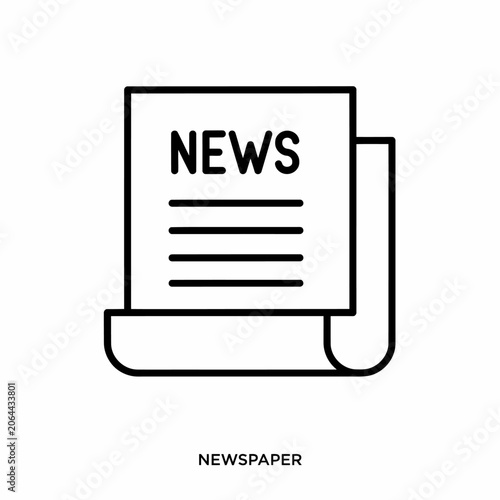 Simple newspaper icon with news text and transparent background design