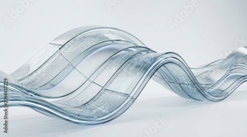 Futuristic glass wave structure for technology innovation and creative visual design concept, high quality commercial visual