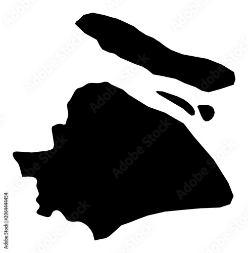 A contour map of Shanghai. Chinese province-level division silhouette