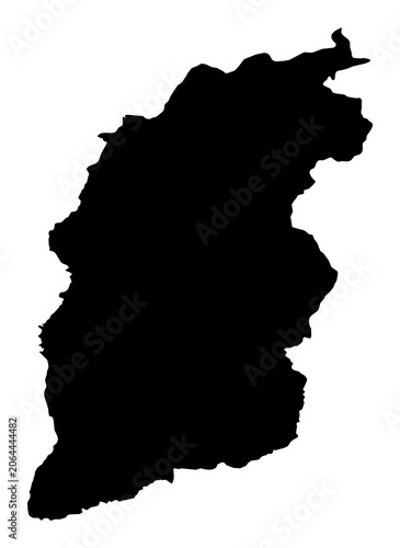 A contour map of Shanxi. Chinese province-level division silhouette
