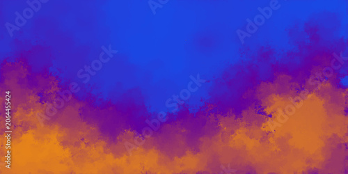 Quadro su tela Abstract colorful watercolor background with smoke clouds sky texture rainbow in