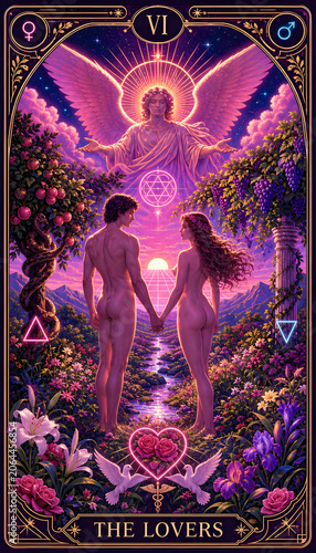 Tarot card 6 the lovers. The Lovers represent relationships and choices.