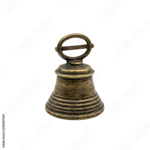 Antique brass bell with decorative top