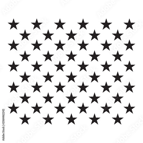 Stars arranged in a repeating grid pattern create a simple geometric design on a solid white background.