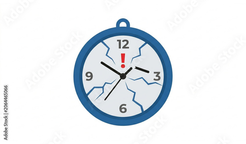 Obraz na płótnie Broken Clock Icon Vector Deadline Failure Symbol