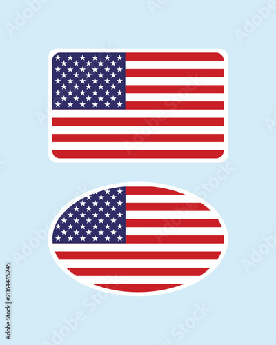American flag flat vector art. Simple USA flag vector. American flag icon. America flag stock vector