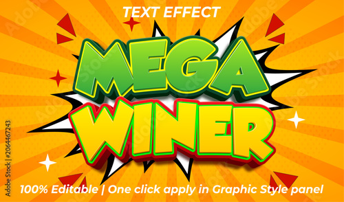 Comic Mega Winner Game Text Effect