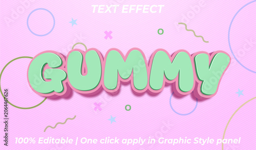 Cute Pink Gummy Candy Text Effect
