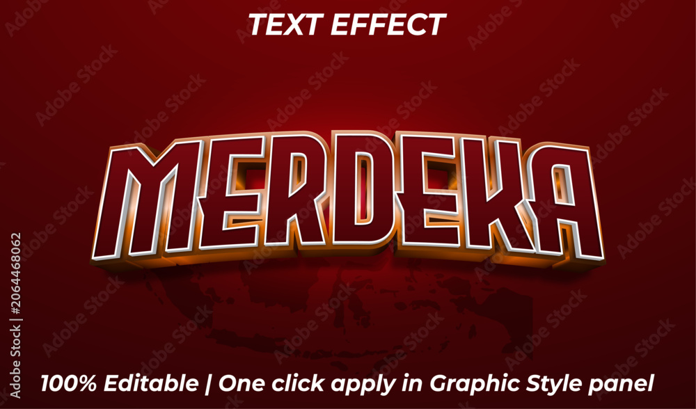 Obraz premium Merdeka Indonesian Freedom Bold Text Effect