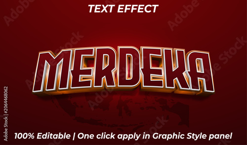 Merdeka Indonesian Freedom Bold Text Effect