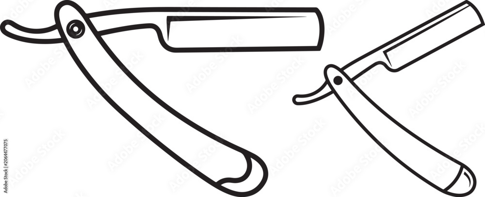 Obraz premium Two straight razors isolated on white background.