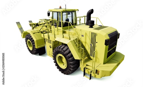 Forklift Wheel Loader Isolated On White Background
