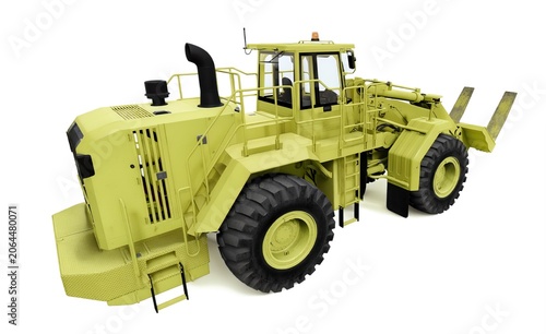 Forklift Wheel Loader Isolated On White Background