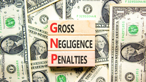 Tableau sur toile GNP gross negligence penalties symbol