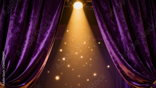 Stage curtain with spotlight