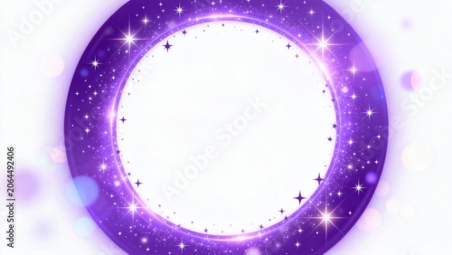 Purple circular frame with stars