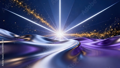 Abstract glowing fabric with starburst