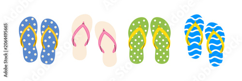 Photos Flip flops beach sandals summer footwear set