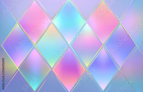 Abstract Iridescent Pastel Diamond Geometric Pattern Background
