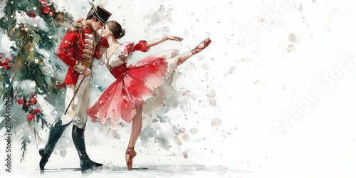 Magic Duo of Christmas Ballerina and Nutcracker