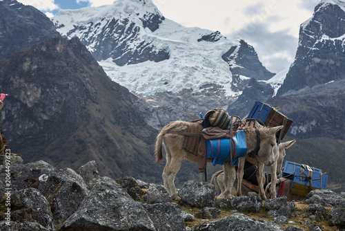 Obraz na plátne deep into the heart of Quebrada Carhuascancha, one of the most remote and rewarding valleys on the eastern flank of the Cordillera Blanca