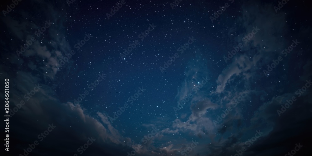 Fototapeta premium Night sky filled with stars and clouds