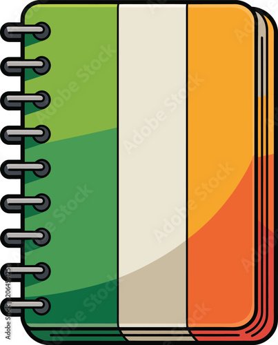 Spiral notebook with irish flag colors spiral bound ireland