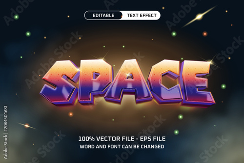 Retro Futuristic Space Editable Text Effect