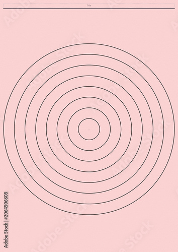 Blank concentric circles on a pink background for design use  
