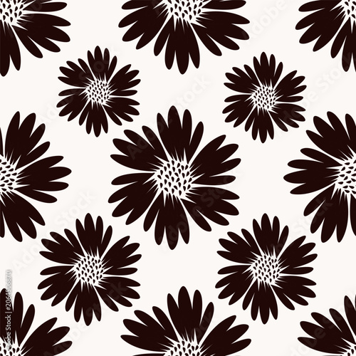 Beautiful seamless floral pattern with watercolor summer flowers. Stock illustration