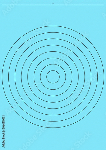 Blank concentric circles on blue background for graphic design  