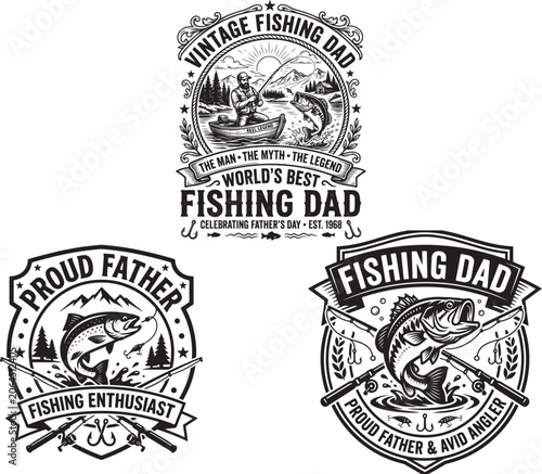 Vintage Fishing Dad SVG Design