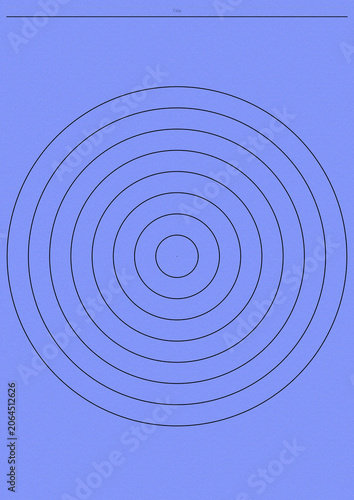 Blank concentric circles illustration on blue background  