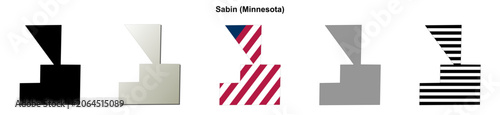 Foto Sabin (Minnesota) blank outline map set