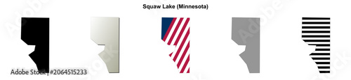 Photos Squaw Lake (Minnesota) blank outline map set