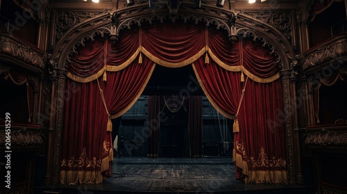 Cuadro en lienzo stage with red curtains