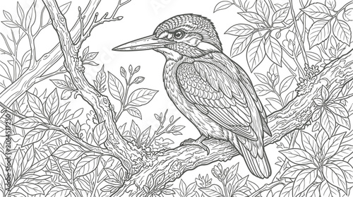 heron on a branch