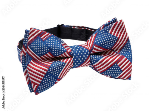American flag print bow tie for formal event isolated on transparent background