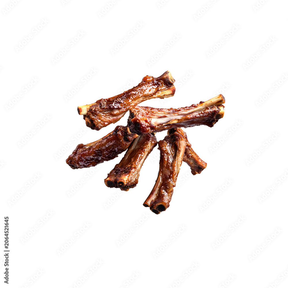 Fototapeta premium Barbecue pork ribs in glaze sauce falling