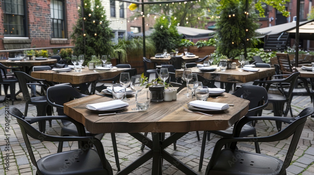 Obraz premium Outdoor patio dining area
