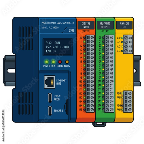 Programmable Logic Controller Industrial Automation Module Vector